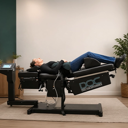 Person In A DOC Brand Decompression Machine